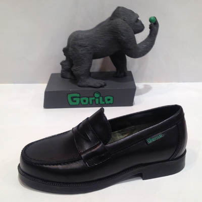 zapato mocasin colegial niño negro gorila