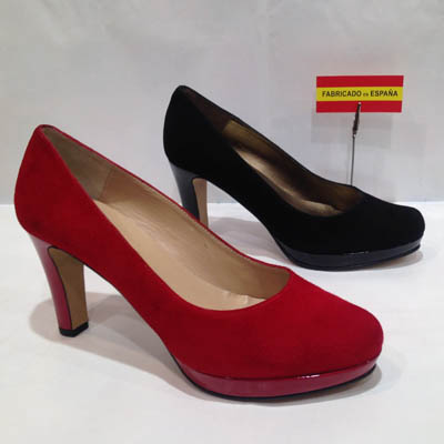 zapato vestir rojo negro madrid mujer